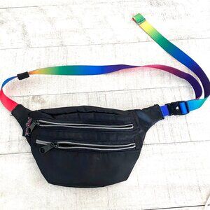 Jansport - Hippyland Fanny Pack Black with Adjustable Rainbow Strap
